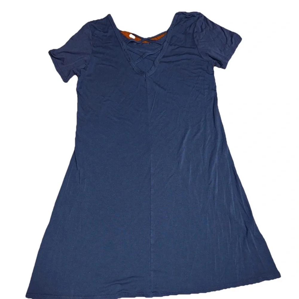 Olivia Rae Blue Dress Girls Med Crisscross Back‎ / Lightweight / Preppy Nautical